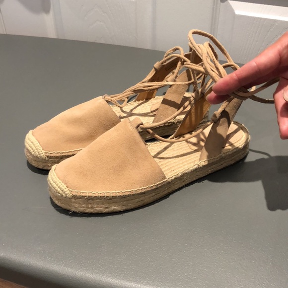 Coach | EUC Rita Suede Tan Espadrille Lace Up Size 7B - Picture 4 of 9